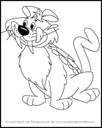 How to Draw Baby Puss from The Flintstones