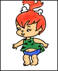 How to Draw Pebbles Flintstone