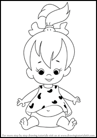 How to Draw Pebbles Flintstone from The Flintstones