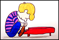 How to Draw Schroeder from the Peanuts