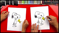 How to Draw Snoopy and Woodstock