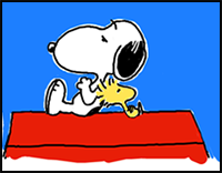 How to Draw Woodstock and Snoopy Snoozing