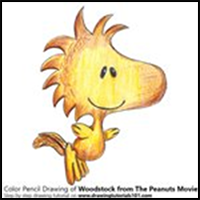 How to Draw Woodstock from The Peanuts Movie