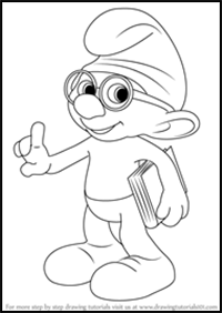 How to Draw Brainy Smurf from The Smurfs