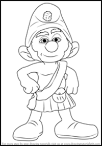 How to Draw Gutsy Smurf from The Smurfs