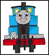 how to draw thomas the tank engine from thomas and friends step by step