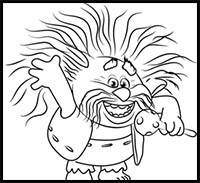 how to draw king peppy from trolls