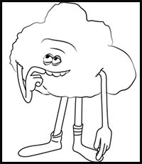 how to draw cloud guy from trolls