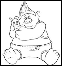 how to draw biggie from trolls