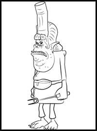 how to draw chef from trolls