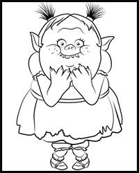 how to draw bridget from trolls