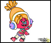 how to draw dj duki from the movie trolls