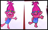 how to draw poppy from trolls
