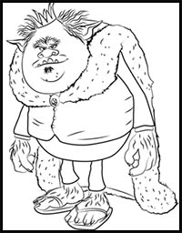 how to draw king gristle from trolls