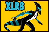 How to Draw XLR8 from Ben 10 with Simple Step by Step Drawing Tutorial