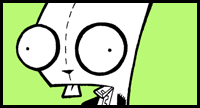 How to Draw Gir from Invader Zim with Step by Step Drawing Lesson 