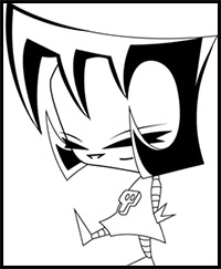 How to Draw Gaz from Invader Zim