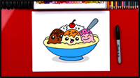 How to Draw a Banana Split Cartoon
