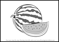 How to Draw Watermelon with Slice