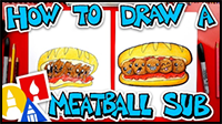How to Draw a Funny Meatball Sub
