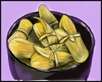 How to Draw Tamales, Mexican Food