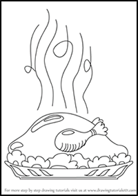 How to Draw a Cooked Turkey