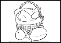 How to Draw Vegetable Basket Easy