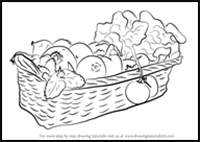 How to Draw Vegetable Basket