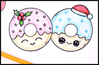 How to Draw Christmas Donuts Easy and Cute