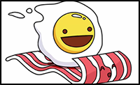 How to Draw Egg and Bacon