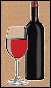 How to Draw a Bottle and Glasses of Wine Drawing Tutorial