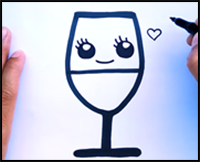How to Draw a Cute Drink Glass of Water