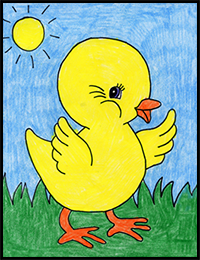 how to draw a baby chick