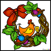 How to Draw Easter Nest, Easter