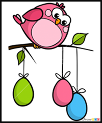 How to Draw Funny Bird, Easter