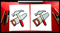 How To Draw A Hammer And Saw For Father’s Day