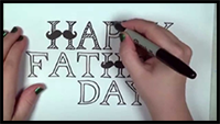 Happy Father's Day Card Drawing Lesson | CC - YouTube