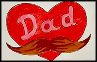 How to Draw Colouring Easy Happy Father's Day Drawing || Love You Papa || Dad You're The Best || Dad - YouTube