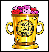 How to Draw a Trophy Cup Easy | Father's Day