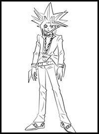 How to Draw Yugi Muto from Yu-Gi-Oh!