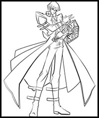 How to Draw Seto Kaiba from Yu-Gi-Oh!