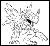 How to Draw MetalGreymon Virus from Digimon