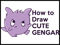 How to draw cute chibi kawaii gengar easy step by step drawing tutorial