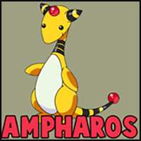 How to Draw Ampharos from Pokemon in Easy Steps Drawing Tutorial