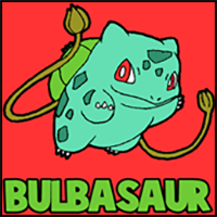 How to Draw Bulbasaur from Pokemon Step by Step Drawing Lesson for Kids