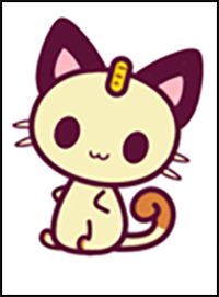 How to Draw Kawaii Chibi Meowth from Pokemon – Simple Drawing Tutorial