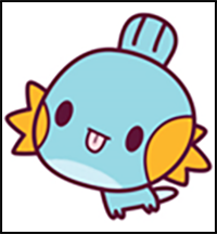 How to Draw MudKip from Pokemon (Cute / Chibi / Kawaii) Easy Step by Step Drawing Tutorial for Kids