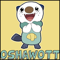 How to draw Oshawott from Pokémon with easy step by step drawing tutorial