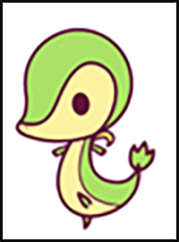 How to Draw Kawaii Chibi Snivy from Pokemon – Easy Step by Step Drawing Tutorial