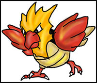 Step by Step Drawing Lesson : How to Draw Spearow from Pokemon for Kids